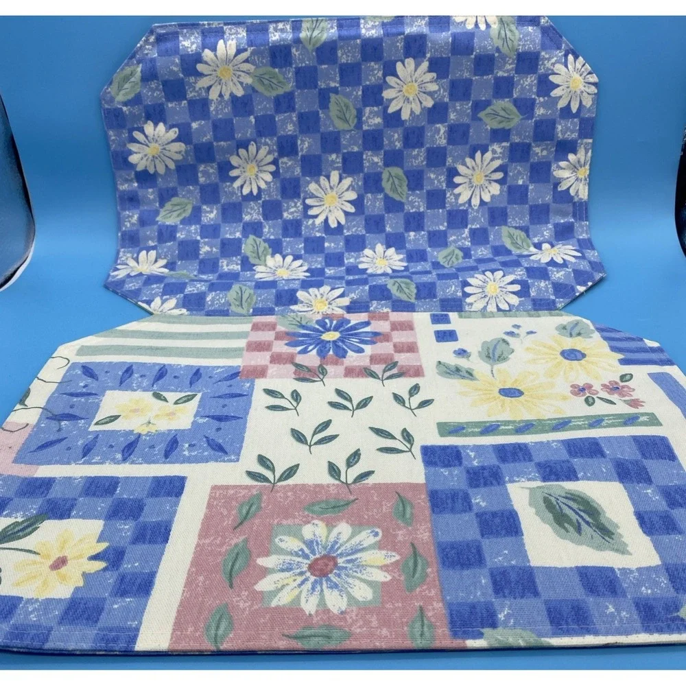 Louisville Saydah Home Fashions Daisy Print Reversible Placemats 4 Cottagecore